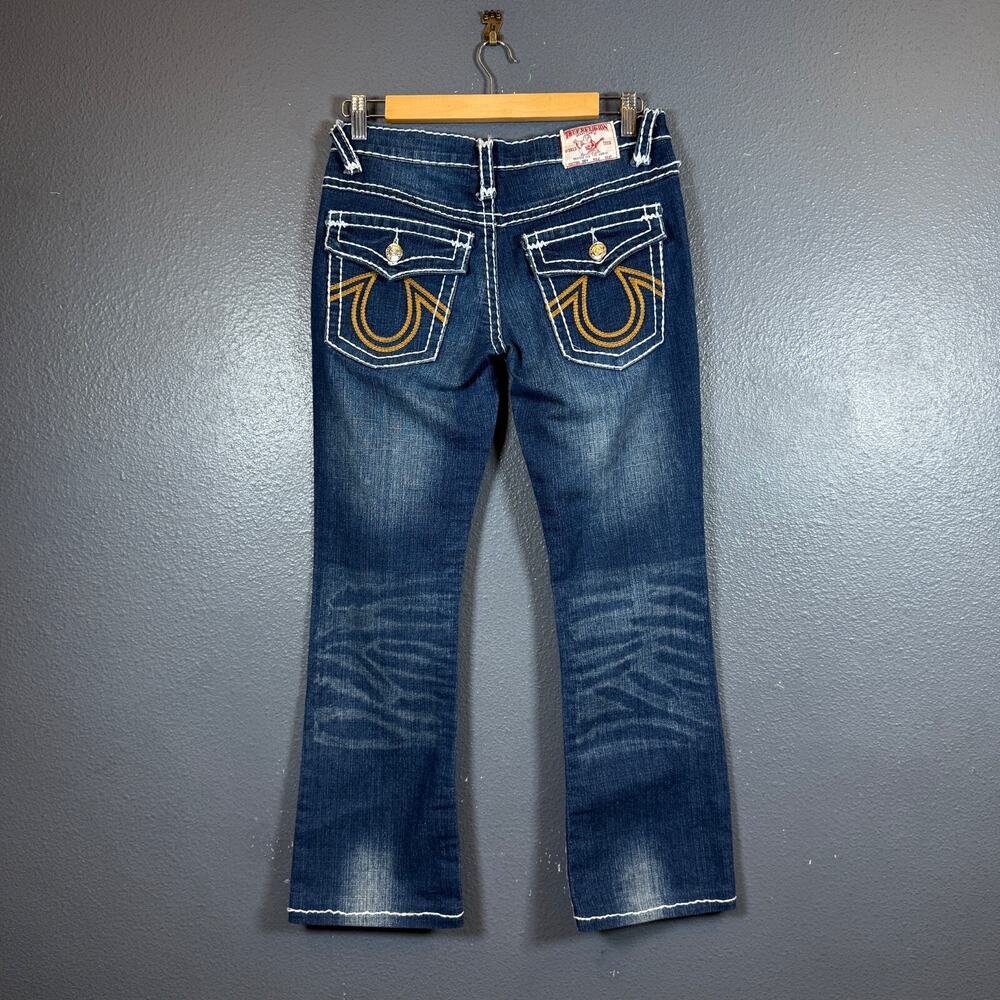 True Religion 29 women’s blue denim jeans y2k Joey Chain Stitch Boot Cut pants